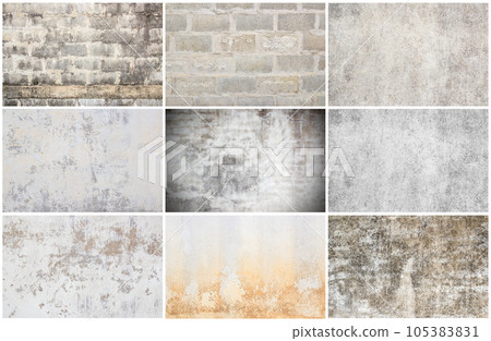 Set of grunge wall background and texture 105383831