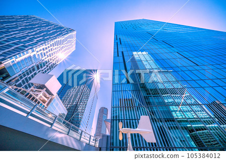 Tokyo cityscape in Japan Wind vane … Skyscrapers in “Tokyu Village” such as Shibuya Stream and Sakuragaoka redevelopment = July 105384012