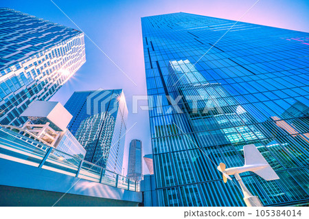 Tokyo cityscape in Japan Wind vane … Skyscrapers in “Tokyu Village” such as Shibuya Stream and Sakuragaoka redevelopment = July 105384014