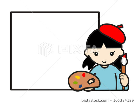 Painter girl copy space Painter girl copy space 105384189