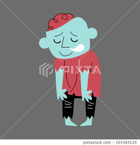 Zombie is sleepwalking . Halloween cartoon characters . Vector . Zombie is sleepwalking . Halloween cartoon characters . Vector . 105384220