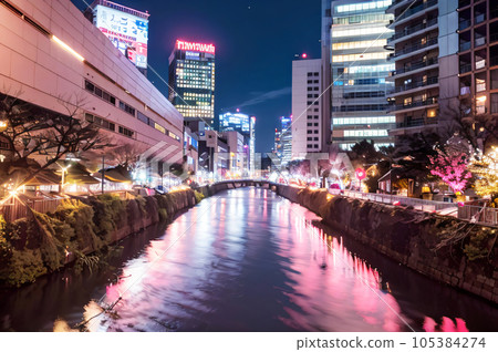 AI圖像城市夜櫻花 AI圖像城市夜櫻花 105384274