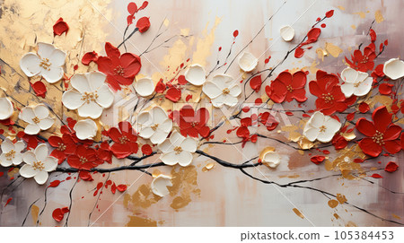 Red Plum Blossoms/White Plum Blossoms: Rinpa Expression 105384453