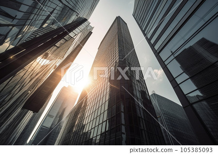 從下面仰望摩天大樓 105385093