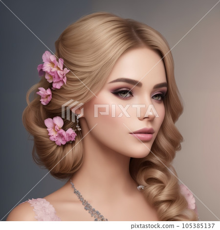 beautiful woman with flowers for advertising perfumes or cosmetics beautiful woman with flowers for advertising perfumes or cosmetics 105385137