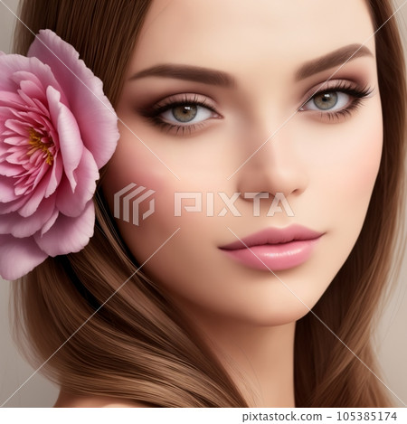 beautiful woman with flowers for advertising perfumes or cosmetics beautiful woman with flowers for advertising perfumes or cosmetics 105385174
