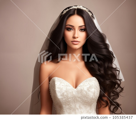 beautiful woman bride model hairstyle 105385437