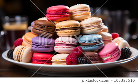 Multicolored macaroons 105385510