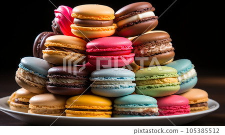 Multicolored macaroons 105385512