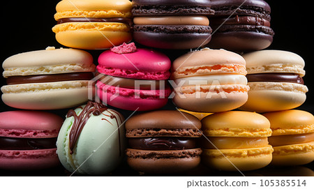 Multicolored macaroons Multicolored macaroons 105385514