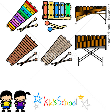 各種木琴簡單插圖向量素材集 105385683