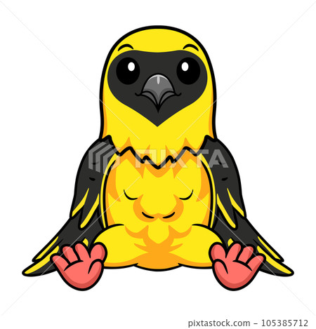 Cute weaver bird cartoon sitting Cute weaver bird cartoon sitting 105385712