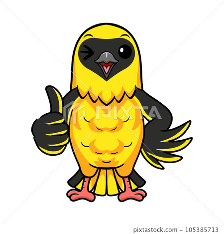 Cute weaver bird cartoon giving thumb up Cute weaver bird cartoon giving thumb up 105385713