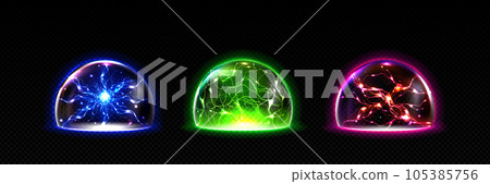 Realistic set of fortunetelling crystal balls 105385756