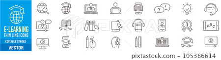 E-learning icon vector E-learning icon vector 105386614