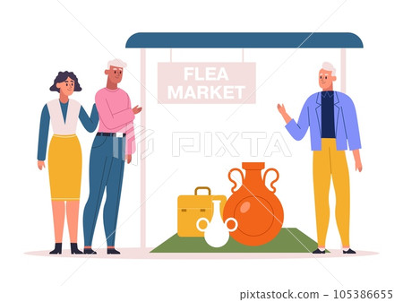 Garage sale event, flea market and city rag fair 105386655