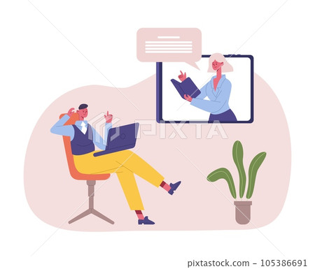 Distant business training. Business online webinar, training conference Distant business training. Business online webinar, training conference 105386691