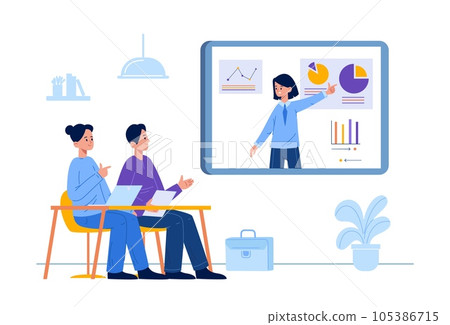 Business meeting presentation for investor with dashboard 105386715