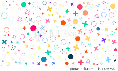 A background with colorful shapes of various sizes as a pattern. A background with colorful shapes of various sizes as a pattern. 105386790