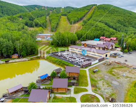 The ski base is in autumn. The ski base is in autumn. 105386826