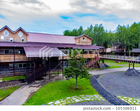 The ski base is in autumn. The ski base is in autumn. 105386911