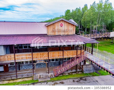 The ski base is in autumn. The ski base is in autumn. 105386952