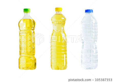 Vegetable and water bottle isolated on white background, organic healthy food for cooking. Vegetable and water bottle isolated on white background, organic healthy food for cooking. 105387353