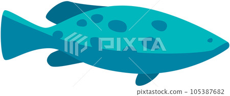 Aquatic fish, marine life representative living in ocean. Sea inhabitant cartoon nautical character 105387682