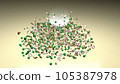 Abstract 3D image awash in captivating shades of green yellow 105387978