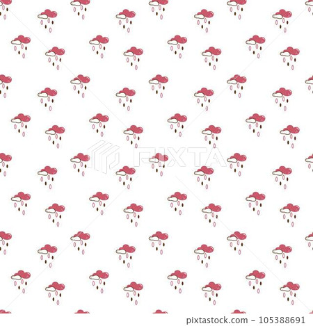 Cloud pattern. Seamless pattern with cute cloud. Cartoon color vector illustration. 105388691