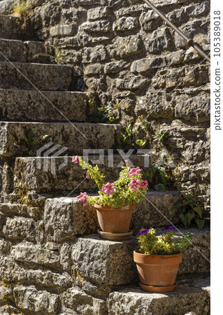 View of the medieval village of La Couvertoirade in Larzac, Aveyron, France View of the medieval village of La Couvertoirade in Larzac, Aveyron, France 105389018