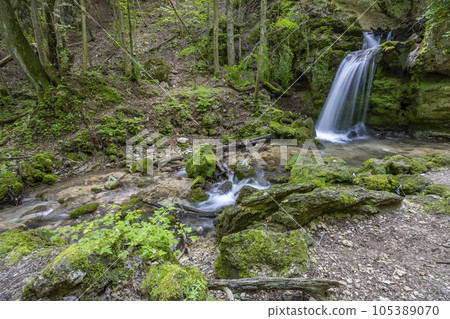 Hajsky waterfall, National Park Slovak Paradise, Slovakia 105389070
