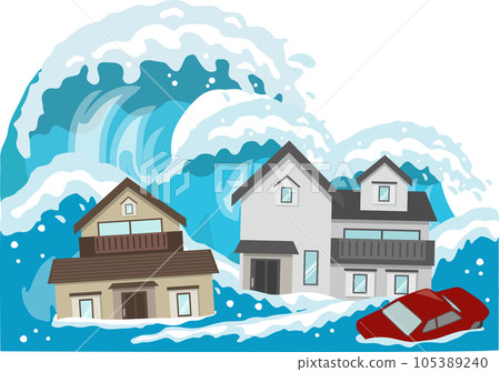 Houses damaged by the tsunami 105389240
