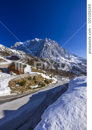 Winter landscape near Vrsic, Triglavski national park, Slovenia 105389269
