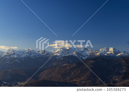 Winter landscape with Triglav peak, Triglavski national park, Slovenia Winter landscape with Triglav peak, Triglavski national park, Slovenia 105389273