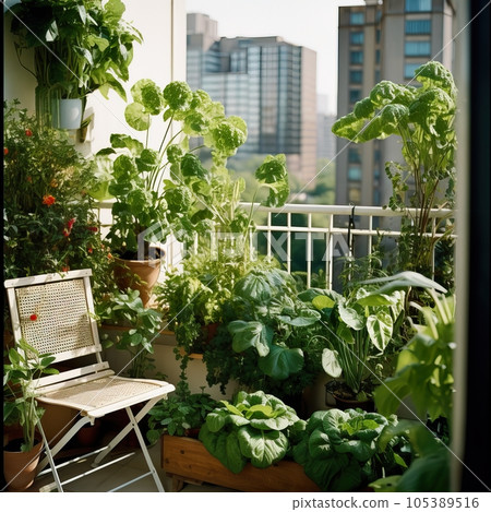 Urban jungle, love for plants concept. Interior of cozy home garden with fresh green houseplants, natural home decor Urban jungle, love for plants concept. Interior of cozy home garden with fresh green houseplants, natural home decor 105389516