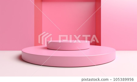 3d Pastel podium for your product. Generative AI. 105389956