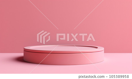3d Pastel podium for your product. Generative AI. 105389958