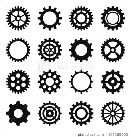 Gear Icons Set on White Background. Vector 105389990