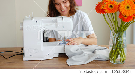 Workplace of a dressmaker. Handmade concept. 105390343