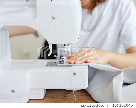 Workplace of a dressmaker. Handmade concept. 105391049