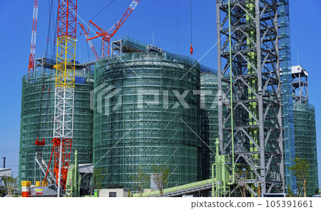 Construction site of biomass power plant Construction site of biomass power plant 105391661