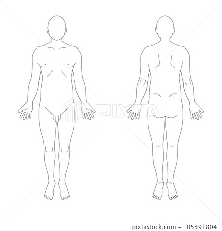 醫療記錄全身圖(男性不露面) 醫療記錄全身圖(男性不露面) 105391804