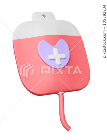 3d blood bag isolated. 3d render illustration 105392234