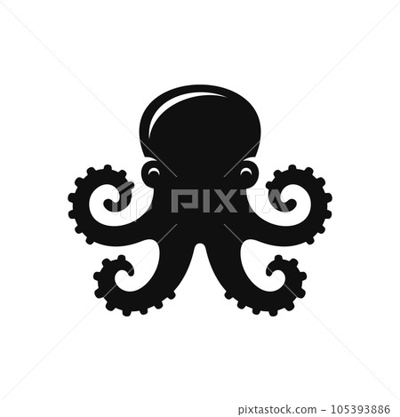 Octopus Logo on White Background. Vector 105393886