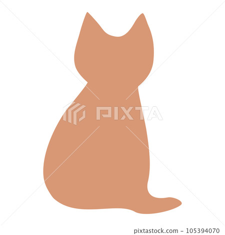 Silhouette of sitting domestic cat vector illustration 105394070