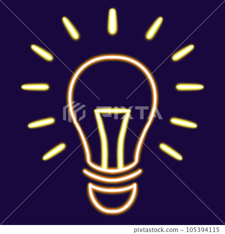 idea glowing desktop icon, lamp neon sticker, neon figure, glowing figure, neon geometrical figures  105394115