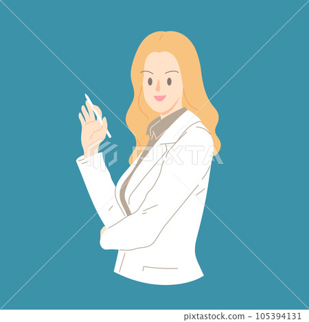expert business woman happiness confidential energetic and trendy smiling with pen on hand expert business woman happiness confidential energetic and trendy smiling with pen on hand 105394131