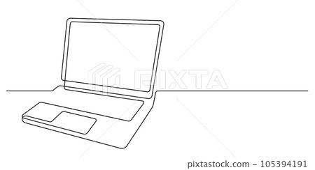 laptop in continuous line drawing minimalism style 105394191