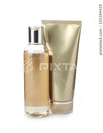 Different modern cosmetic products isolated on white Different modern cosmetic products isolated on white 105394429